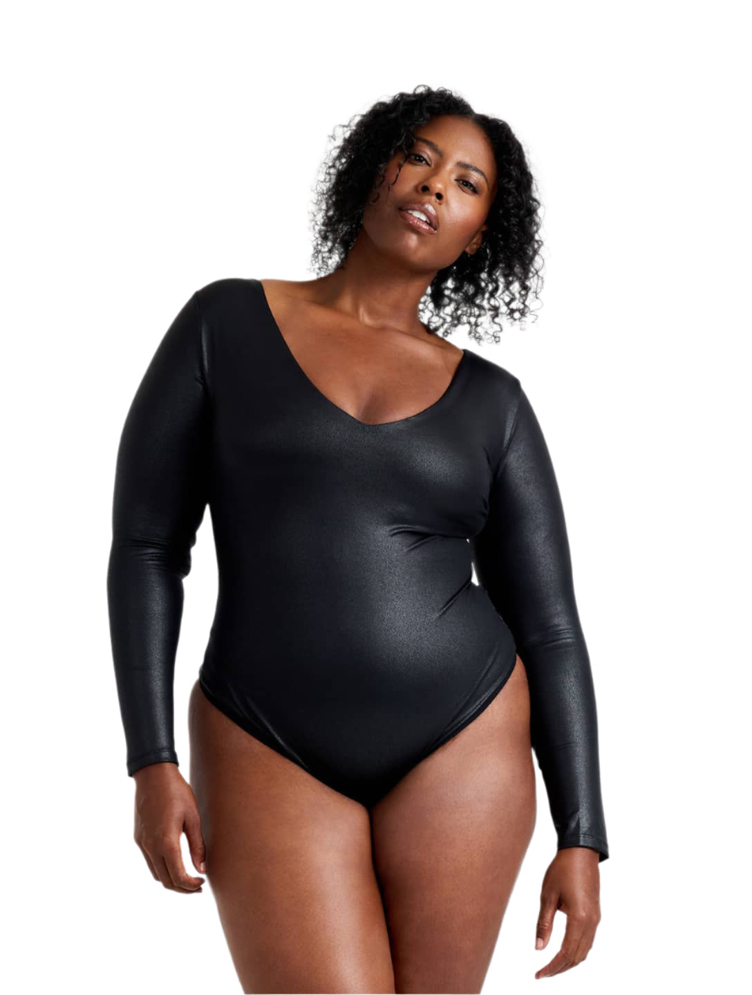 Body de Manga Larga Efecto Cuero