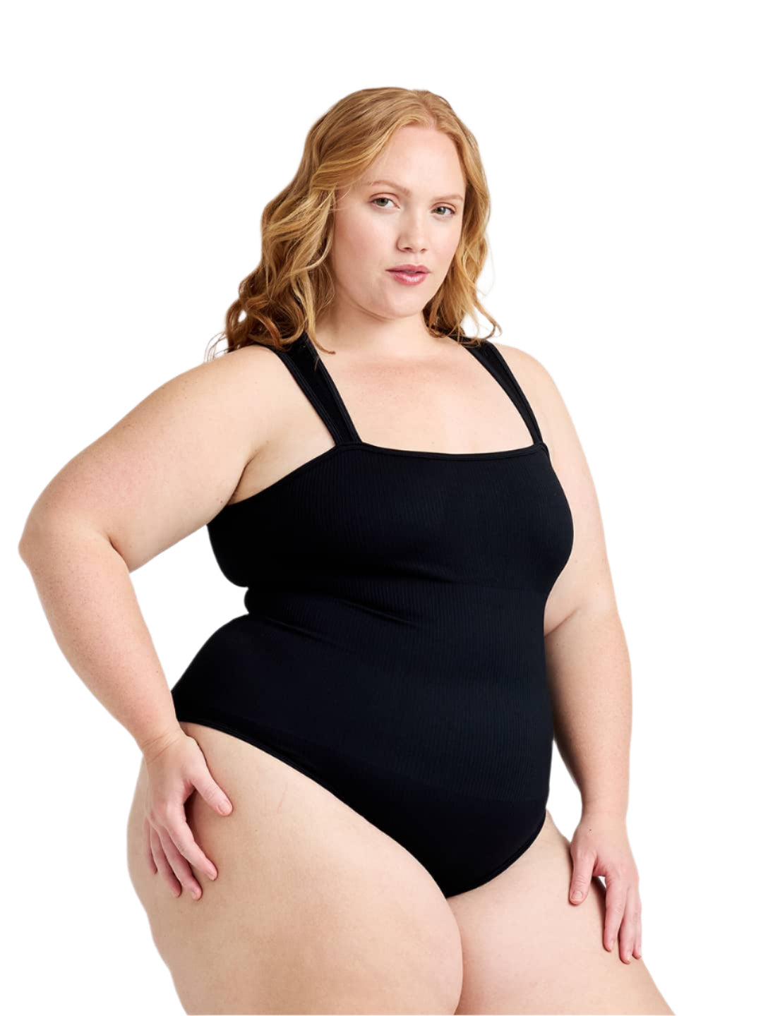 Body de canalé con cuello cuadrado
