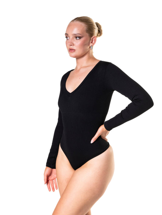 Body de manga larga y cuello redondo