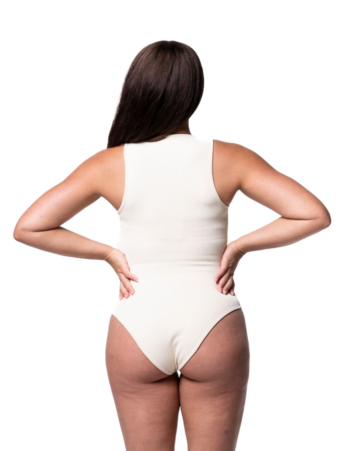 Body de canalé con cuello cuadrado