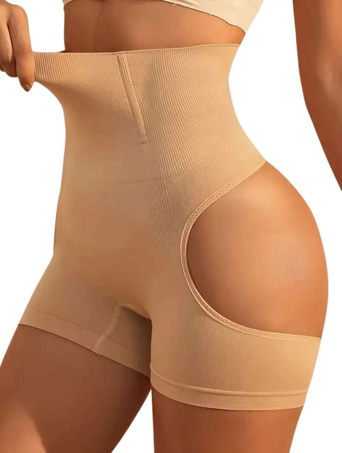 Realzador de Caderas con Control de Abdomen y Levantamiento de Glúteos de Cintura Alta