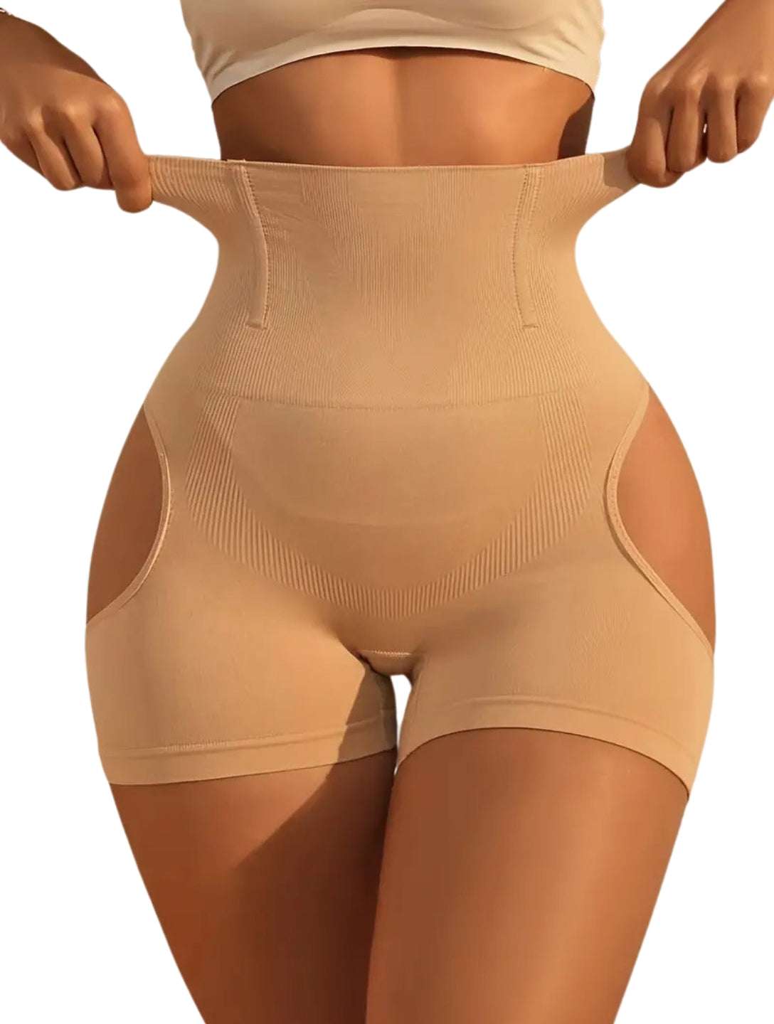 Realzador de Caderas con Control de Abdomen y Levantamiento de Glúteos de Cintura Alta