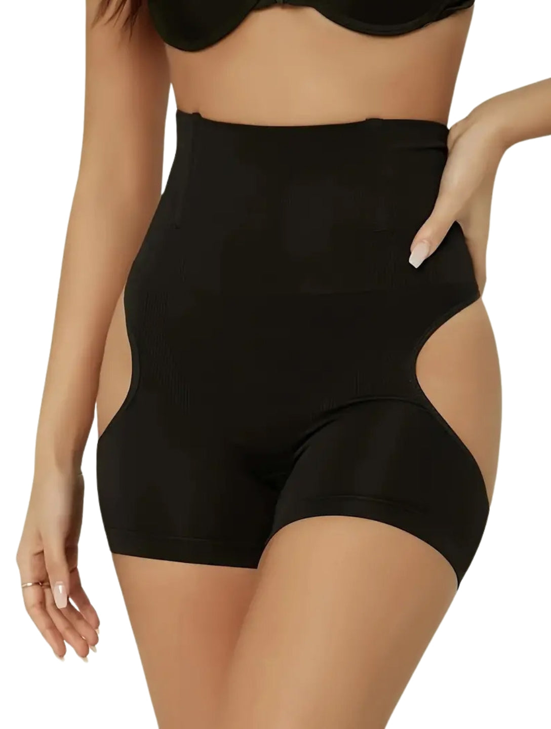 Realzador de Caderas con Control de Abdomen y Levantamiento de Glúteos de Cintura Alta
