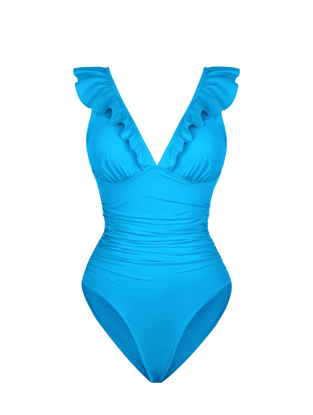 Traje de Baño Moldeador con Volantes y Escote en V