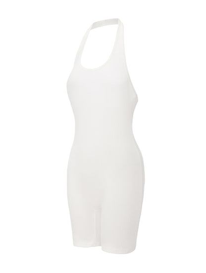 Body de cuello halter acanalado y espalda baja