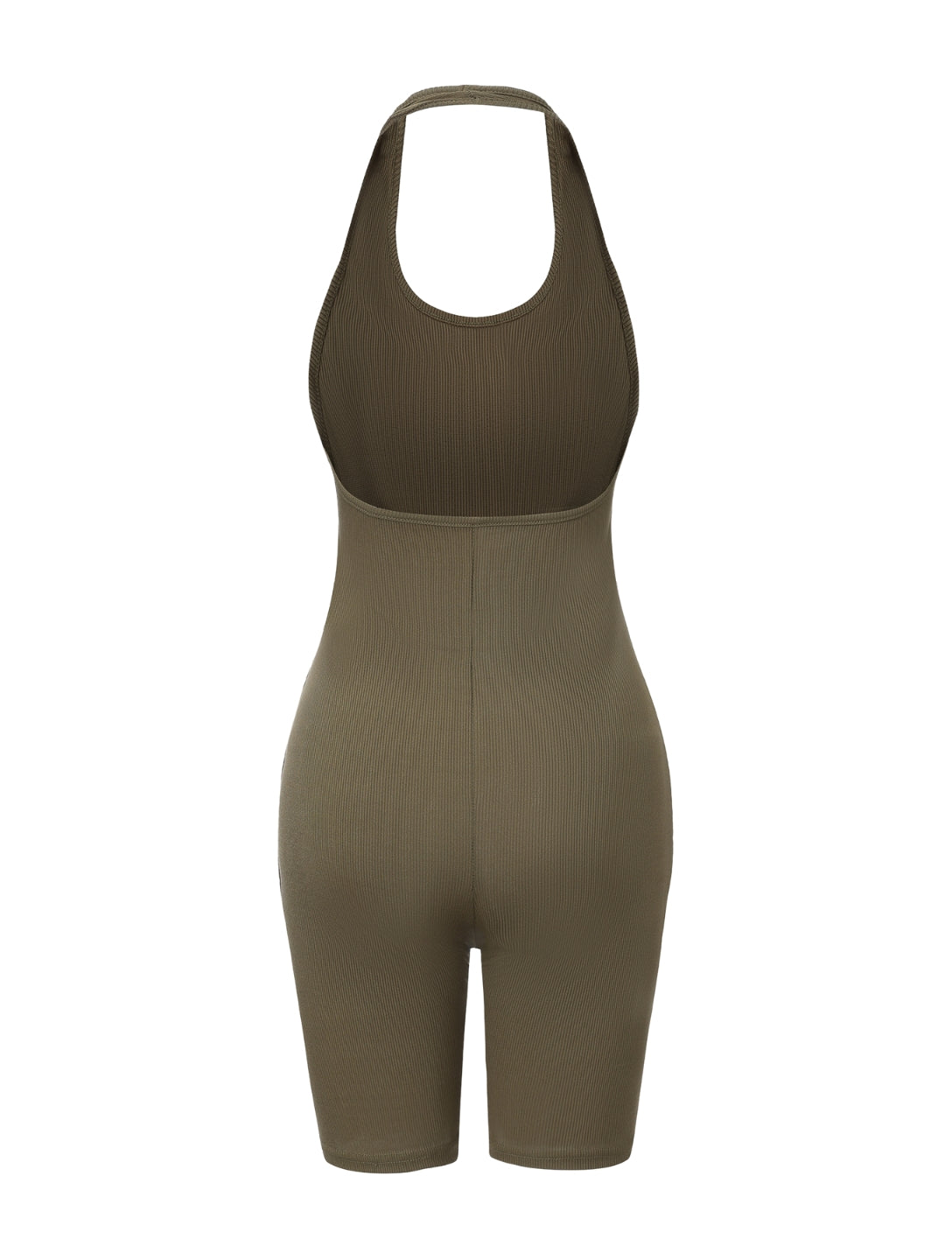 Body de cuello halter acanalado y espalda baja