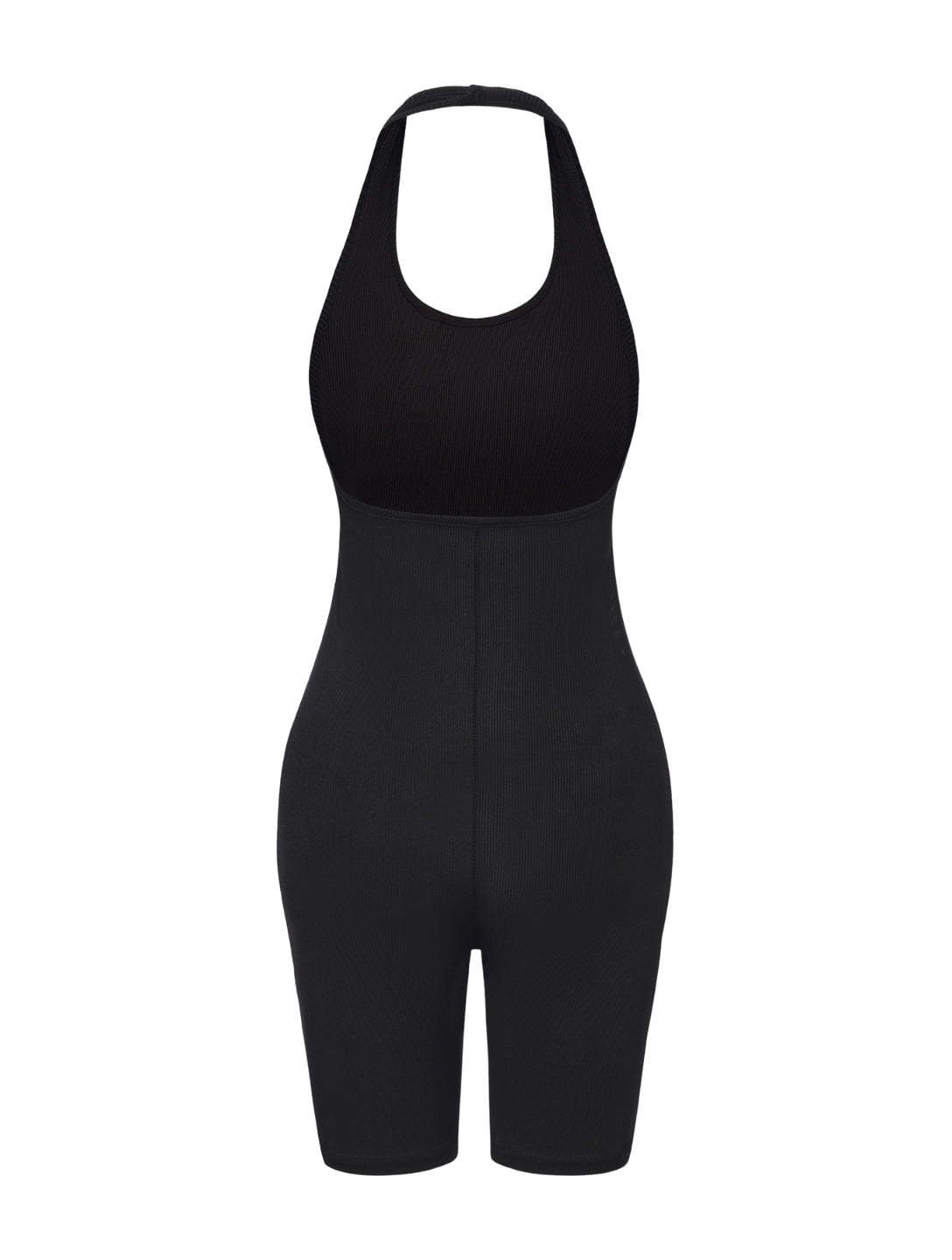 Body de cuello halter acanalado y espalda baja