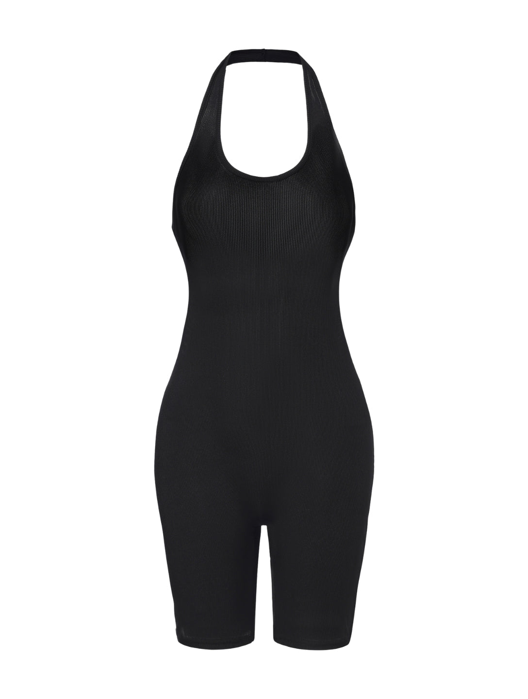Body de cuello halter acanalado y espalda baja