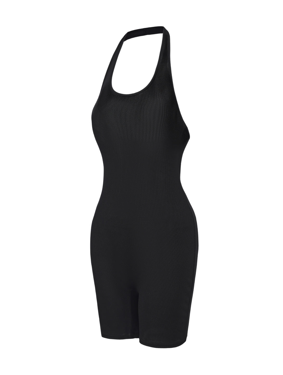 Body de cuello halter acanalado y espalda baja