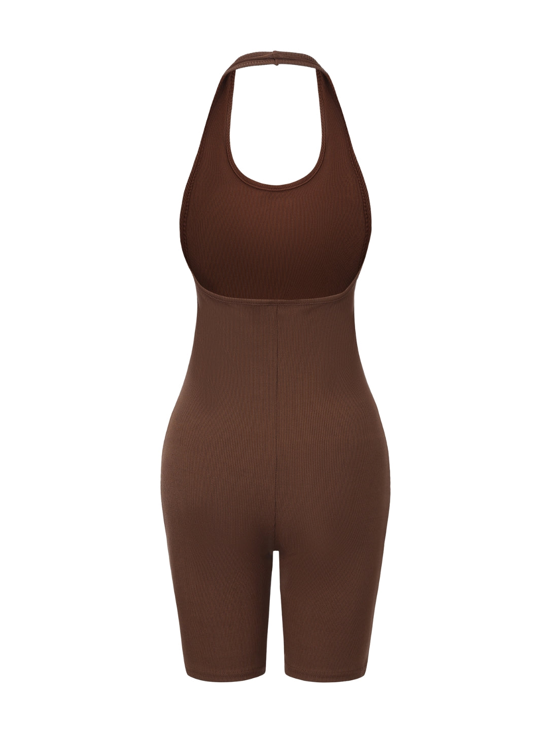 Body de cuello halter acanalado y espalda baja