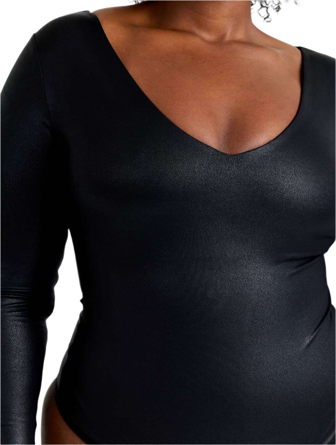 Body de Manga Larga Efecto Cuero