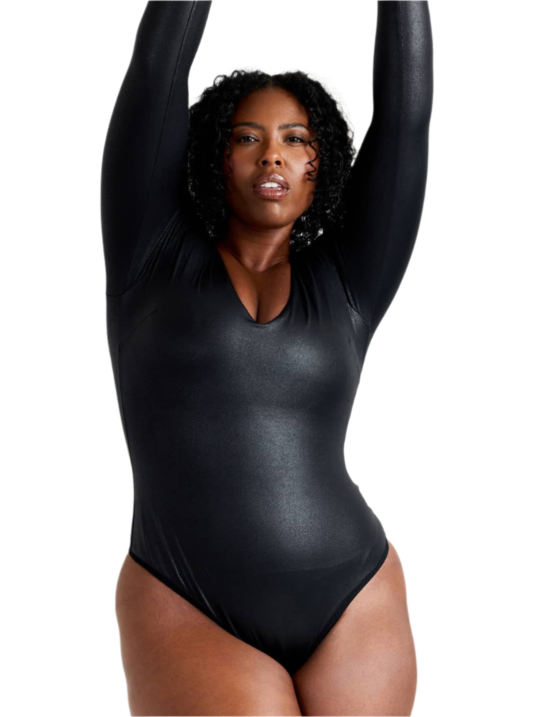 Body de Manga Larga Efecto Cuero