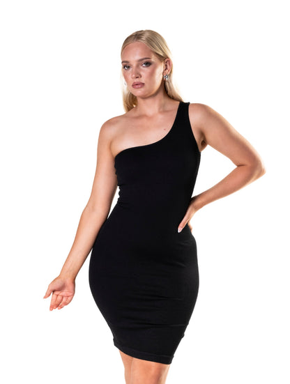 Minivestido ajustado con un hombro
