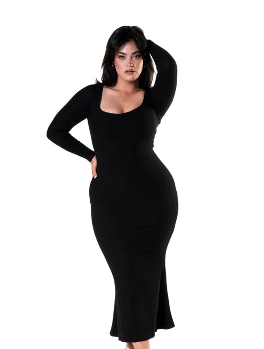 Vestido moldeador de manga larga