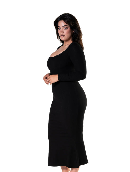 Vestido moldeador de manga larga